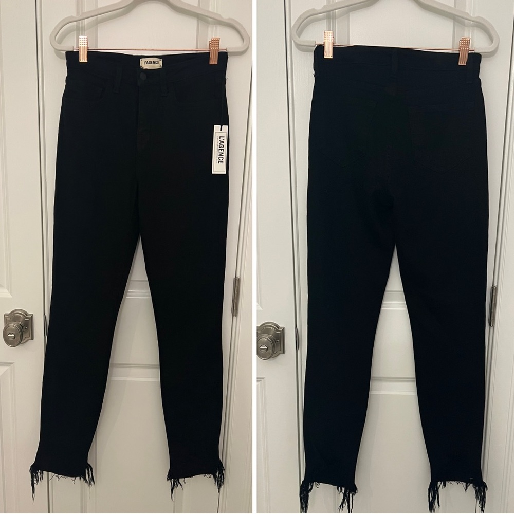 NWT L’agence Lorelei Ultra H/R Straight w/ Hem Destruction Jean.